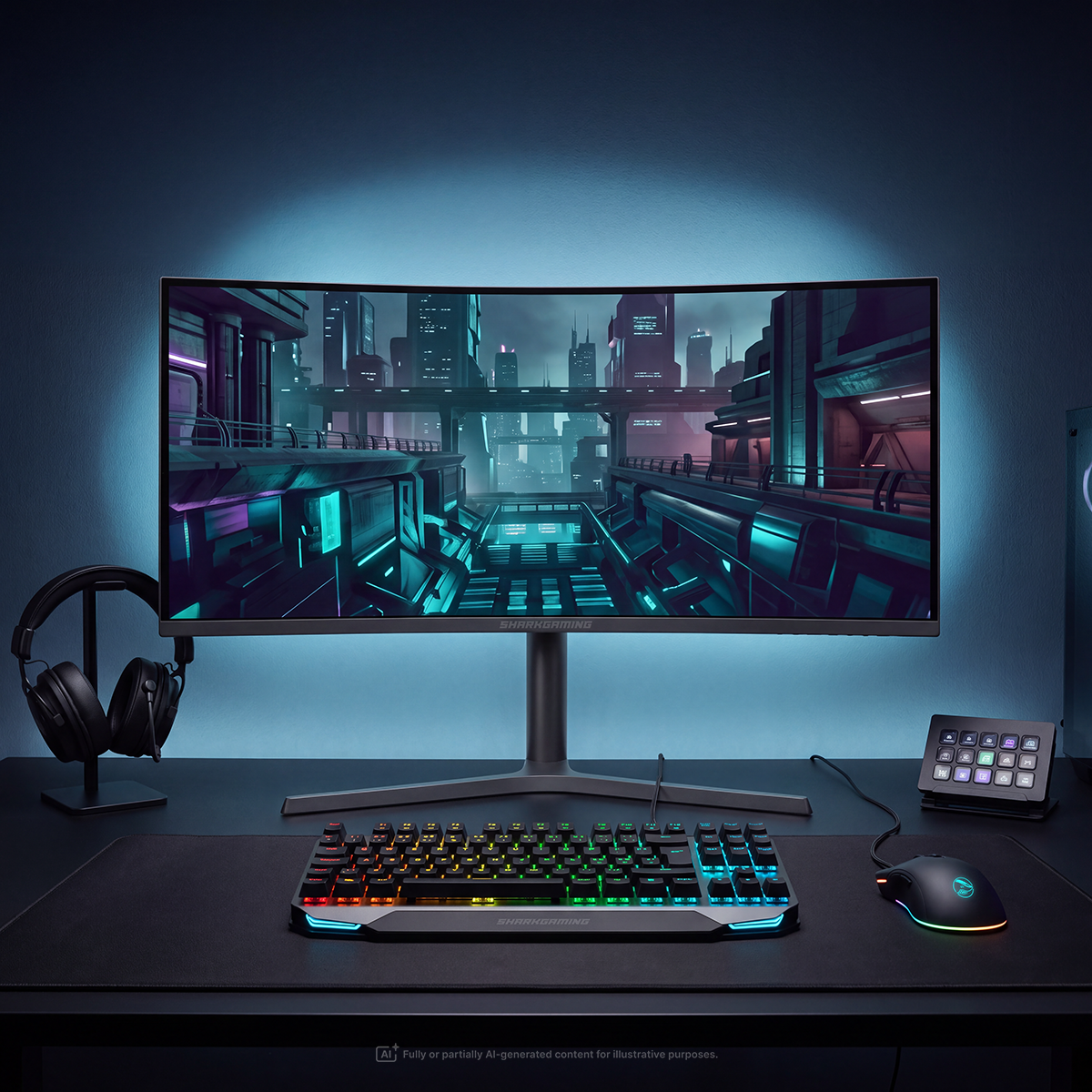 SharkGaming 34" UWQHD 180Hz Curved Skärm
